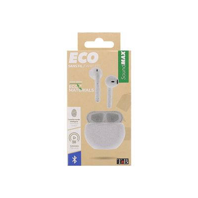 3303170108048-T'nB ECO - Kit main libre - écouteur sans fil bluetooth - blanc-Avant-3