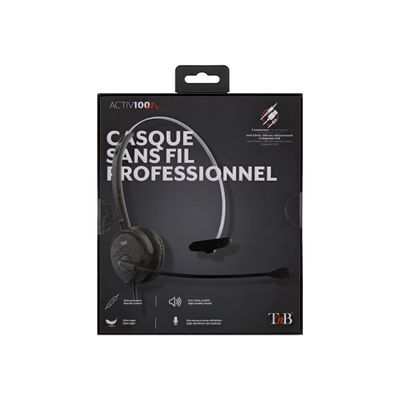 3303170104613-T'nB ACTIV 100M - casque filaire avec micro - mono oreillette - noir-Arrière-5