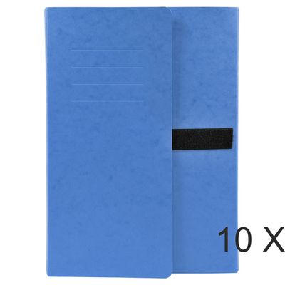 3130632007423-Exacompta - 10 Chemises extensibles 3 rabats à sangle - bleu--0