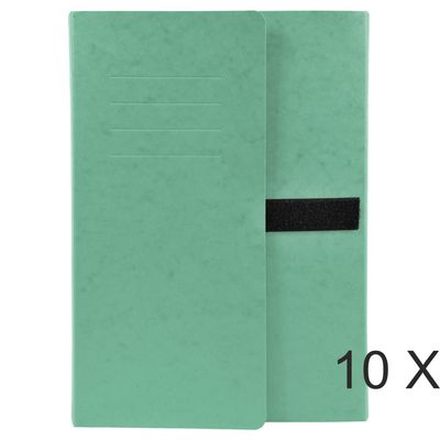 3130632007430-Exacompta - 10 Chemises extensibles 3 rabats à sangle - vert--0