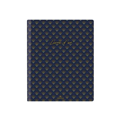 3664447158587-Oberthur Versailles - Livre d'or souple - 22 x 27 cm - 200 pages - bleu marine-Avant-0