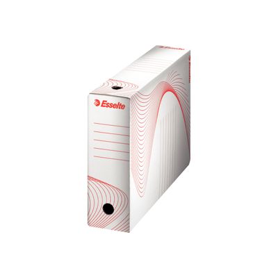 3249441280115-Esselte - 25 Boîte d'archive - 80 mm - A4 - blanc-Angle gauche-1