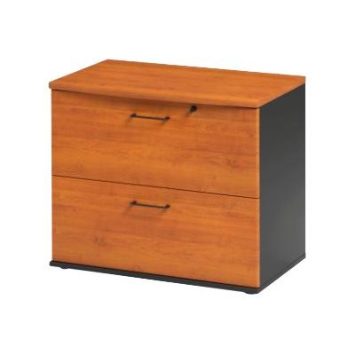3483600740885-Rangement bas JAZZ+ - L80 x H71 x P48 - 2 tiroirs - Aulne-Angle droit-0