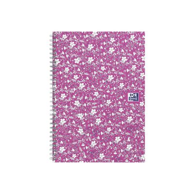 3020120113319-Oxford Floral - Carnet de notes à spirale - A5 - 120 pages - petits carreaux-Avant-0