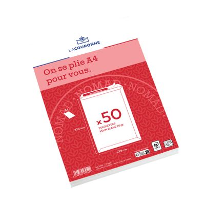 3240180230522-La Couronne - 50 Pochettes  C4 229 x 324 mm - 90 gr - blanc - sans fenêtre - bande auto-adhésive--0