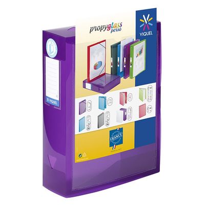 3135251431390-Viquel Propyglass - Boîte de classement personnalisable - dos 80 mm - disponible dans différentes cou--2