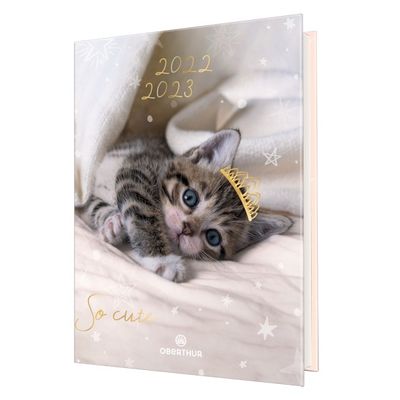 3108720615515-Agenda Chaton 1 jour par page - 12,5 x 17,5 cm - 2 décors au choix - Oberthur--1