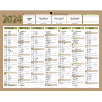 3592930026597-Bouchut Natura - Calendrier bancaire 7 mois par face - 21 x 26,5 cm - beige--0