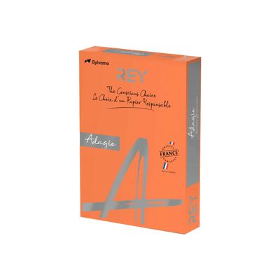 3368220089555-Rey Adagio - Papier couleur - A3 (297 x 420 mm) - 80 g/m² - Ramette de 500 feuilles - orang-Angle droit-0