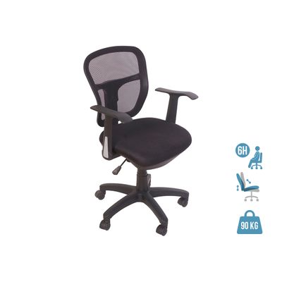 0000000108799-Fauteuil de bureau PHOENIX - accoudoirs fixes - noir--0