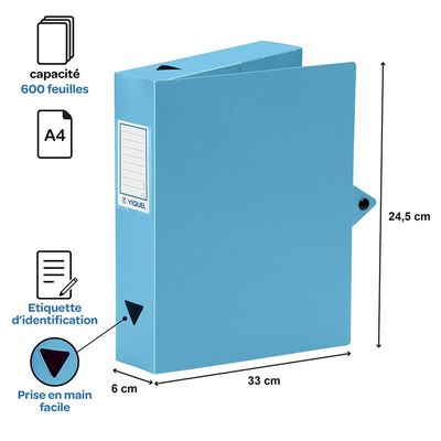 3135251421872-Viquel - Boîte de classement plastique - dos 60 mm - disponible dans différentes couleurs pastels--2