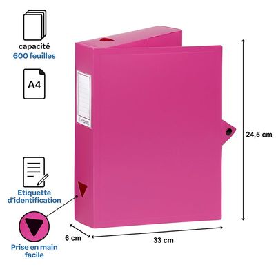 3135251421872-Viquel - Boîte de classement plastique - dos 60 mm - disponible dans différentes couleurs pastels--4