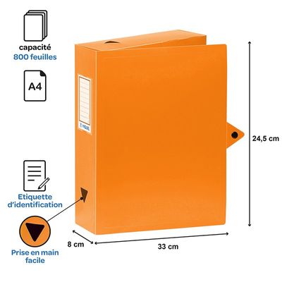 3135251431871-Viquel - Boîte de classement plastique - dos 80 mm - disponible dans différentes couleurs pastels--4