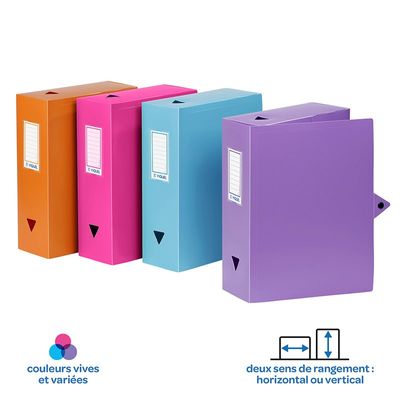 3135251441870-Viquel - Boîte de classement plastique - dos 100 mm - disponible dans différentes couleurs pastels--1