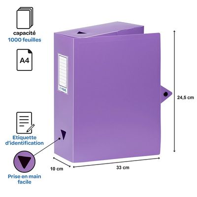 3135251441870-Viquel - Boîte de classement plastique - dos 100 mm - disponible dans différentes couleurs pastels--7