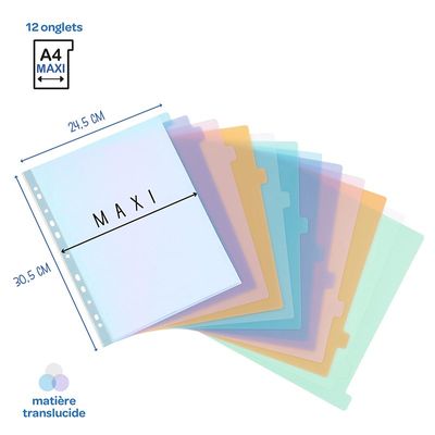 3135251541358-Viquel Propysoft - Intercalaire 12 positions - A4 Maxi - polypropylène coloré--2