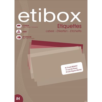 3270241197709-Etibox - 6500 Étiquettes adhésives blanches - 38 x 21,2 mm - Coins droits - réf 119770--0