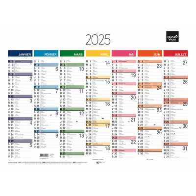 3371010323258-Quo Vadis Arc en Ciel - Calendrier 7 mois par face - 40,5 x 55 cm--0