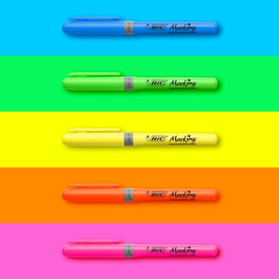 3086126633800-BIC Marking Highlighter Grip - Pack de 5 surligneurs - couleurs assorties--4