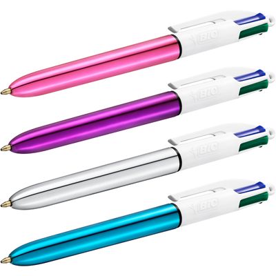 3086123310414-BIC 4 Couleurs Shine - Stylo à bille - disponible dans différentes couleurs--4