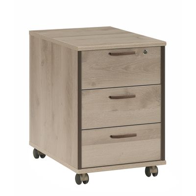 3483600448439-Caisson mobile MAMBO - Profondeur 60 cm - 3 tiroirs - Chêne/chocolat--0