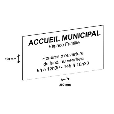 3459590648302-Plaque personnalisée avec votre texte - 200 x 100 mm - blanche - adhésivée prête à poser--1