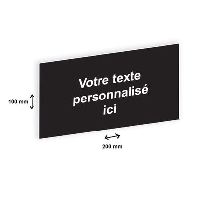 3459590648340-Plaque personnalisée avec votre texte - 200 x 100 mm - noire - adhésivée prête à poser--0