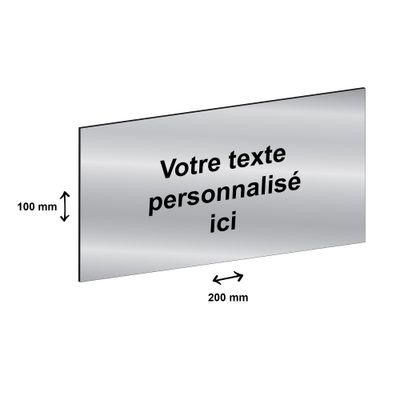 3459590648425-Plaque personnalisée avec votre texte - 200 x 100 mm - argentée - adhésivée prête à poser--0