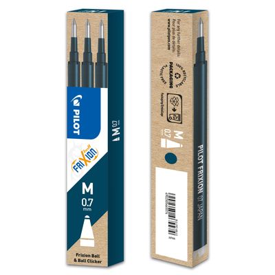 4902505465574-Pilot Frixion Ball - 3 Recharges pour rollers effaçables - 0,7 mm - bleu nuit--1