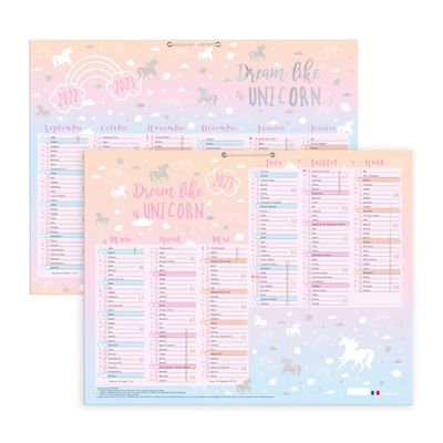 3108720520406-Calendrier Licorne 6 mois par face - 52 x 40,5 cm - Oberthur--0