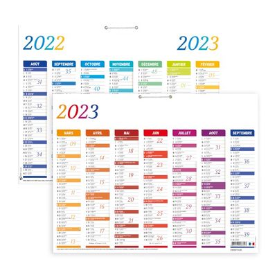3108720570036-Calendrier Arc En Ciel 7 mois par face - 57 x 41 cm - Oberthur--0
