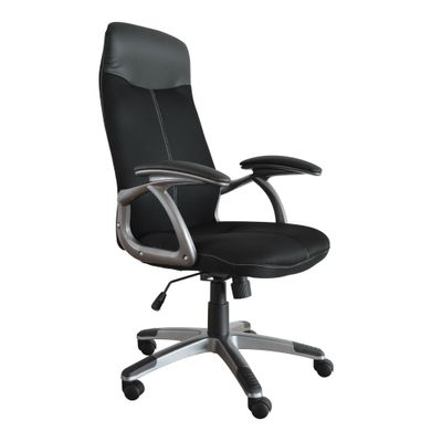 3397703398945-Fauteuil de bureau TARANIS - accoudoirs fixes - appui-tête intégré - noir--1