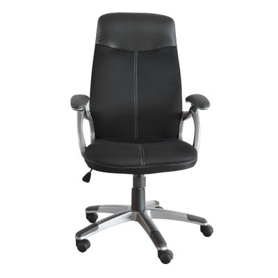 3397703398945-Fauteuil de bureau TARANIS - accoudoirs fixes - appui-tête intégré - noir--2