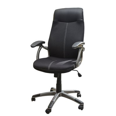 3397703398945-Fauteuil de bureau TARANIS - accoudoirs fixes - appui-tête intégré - noir--4