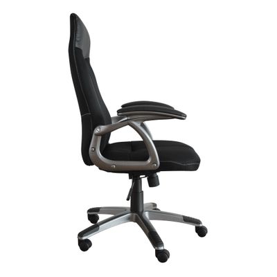 3397703398945-Fauteuil de bureau TARANIS - accoudoirs fixes - appui-tête intégré - noir--6