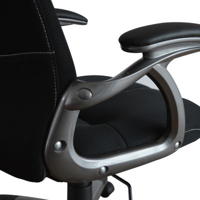 3397703398945-Fauteuil de bureau TARANIS - accoudoirs fixes - appui-tête intégré - noir--7