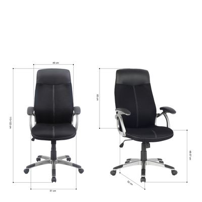 3397703398945-Fauteuil de bureau TARANIS - accoudoirs fixes - appui-tête intégré - noir--8