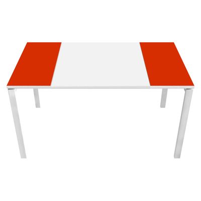 3660141220285-Table de réunion EASYDESK - L150 x P114 x H75 cm - blanc/rouge--0