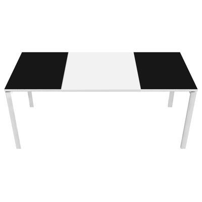 3660141250923-Bureau droit EASYDESK - L180 x P80 cm  - Blanc/noir--0