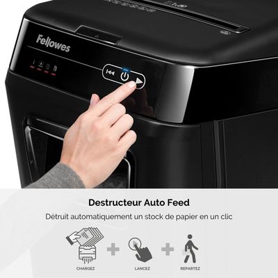 043859676125-Fellowes AutoMax 200C - destructeur de documents coupe croisée - 200 feuilles - Corbeille 32 litres - anti-bourrage - destruc--4