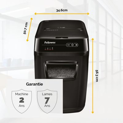 043859676125-Fellowes AutoMax 200C - destructeur de documents coupe croisée - 200 feuilles - Corbeille 32 litres - anti-bourrage - destruc--6