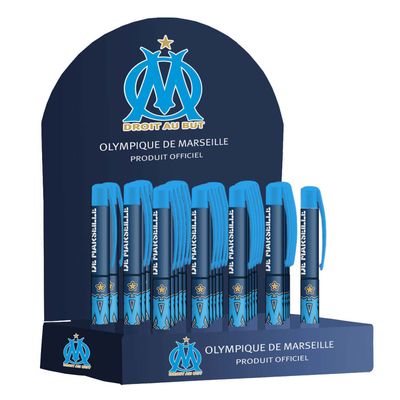 3700516220653-Quo Vadis - Présentoir stylos plume small OM par 25 - Olympique de Marseille - 18x12x14,5 cm--0