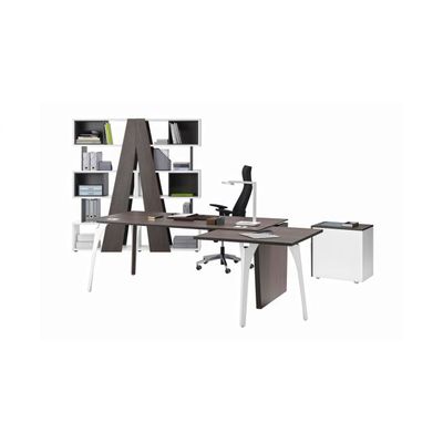 3483600647467-Bibliothèque réversible gauche/droite XENON - L90 x H188 x P38 - Chêne royal--1