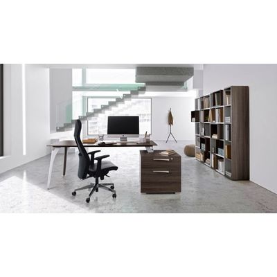 3483600647528-Bibliothèque XENON - L75 x H188 x P36 - Blanc/chêne royal (côtés de finition non compris)--2