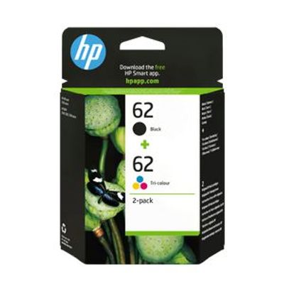 0889894508881-HP 62 - Pack de 2 - noir et 3 couleurs - cartouche d'encre originale (N9J71AE) - éligible Instant Ink--0