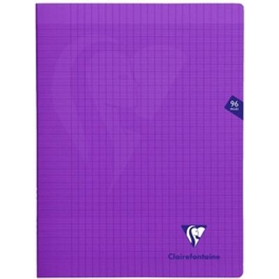 3329683733614-Clairefontaine Mimesys - Cahier polypro 24 x 32 cm - 96 pages - grands carreaux (Seyes) - violet--0