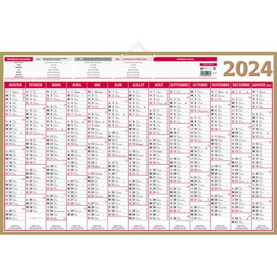 3592930026573-Bouchut Maxior - Calendrier bancaire recto 13 mois - 43 x 65 cm - or--0