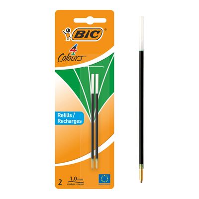 3086123397767-BIC 4 Couleurs - 2 Recharges pour stylo à bille - vert - 1 mm--0