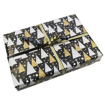 3329682119211-Clairefontaine Alliance - Papier cadeau - 70 cm x 50 m - 60 g/m² - motif sapins fond noir--1