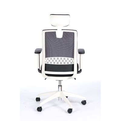 3760185028653-Fauteuil de bureau SCOTT - accoudoirs réglables - appuie-tête réglable - noir base blanche--4